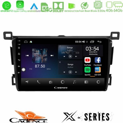 Cadence X Series Toyota RAV4 2013-2018 8core Android12 4+64GB Navigation Multimedia Tablet 9