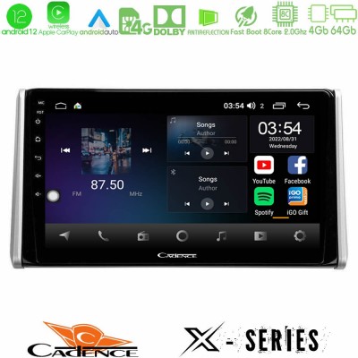 Cadence X Series Toyota RAV4 2019-2023 8Core Android12 4+64GB Navigation Multimedia Tablet 10