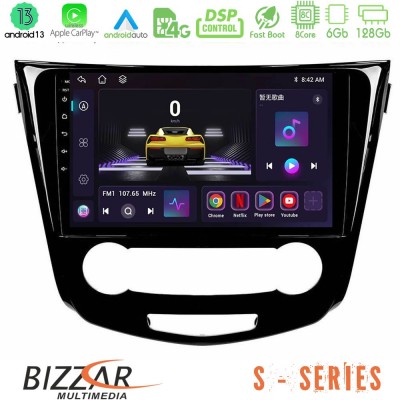 Bizzar S Series Nissan Qashqai J11 (Manual A/C) 8core Android13 6+128GB Navigation Multimedia Tablet 10