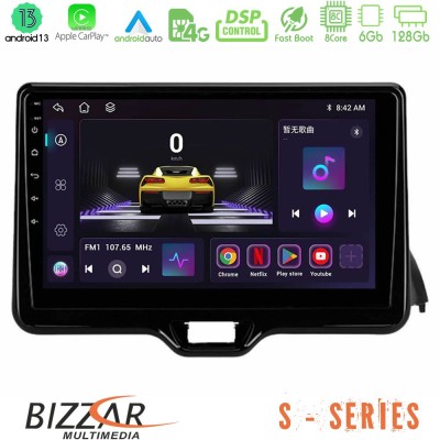 Bizzar S Series Toyota Yaris 2020-> 8Core Android13 6+128GB Navigation Multimedia Tablet 9