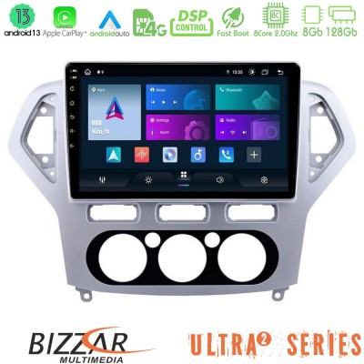 Bizzar Ultra Series Ford Mondeo 2007-2010 Manual A/C 8core Android13 8+128GB Navigation Multimedia Tablet 10