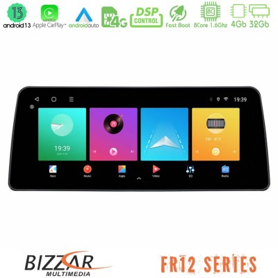 Bizzar Car Pad FR12 Series Mazda 2 2008-2014 8core Android13 4+32GB Navigation Multimedia Tablet 12.3