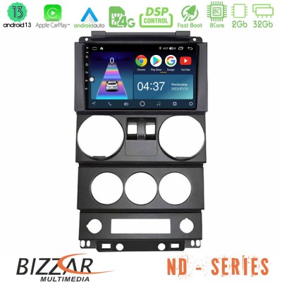 Bizzar ND Series 8Core Android13 2+32GB Jeep Wrangler 2Door 2008-2010 Navigation Multimedia Tablet 9
