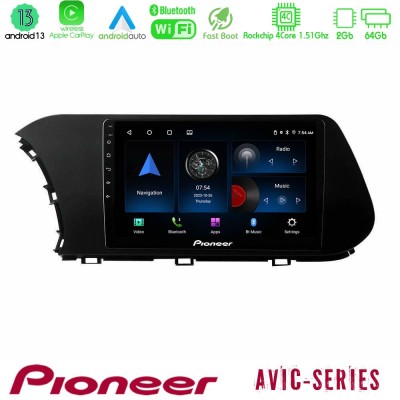 Pioneer AVIC 4Core Android13 2+64GB Hyundai i20 2021-2024 Navigation Multimedia Tablet 9