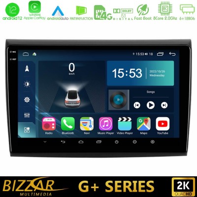 Bizzar G+ Series Fiat Bravo 8core Android12 6+128GB Navigation Multimedia Tablet 9