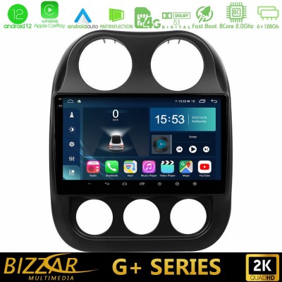 Bizzar G+ Series Jeep Compass 2010-2016 8core Android12 6+128GB Navigation Multimedia Tablet 9