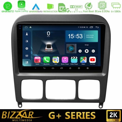 Bizzar G+ Series Mercedes S Class 1999-2004 (W220) 8core Android12 6+128GB Navigation Multimedia Tablet 9