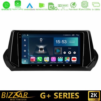 Bizzar G+ Series Peugeot 208 2019-2023 8Core Android12 6+128GB Navigation Multimedia Tablet 9