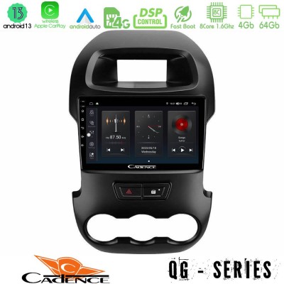 Cadence QG Series 8Core Android13 4+64GB Ford Ranger 2012-2016 Navigation Multimedia Tablet 9