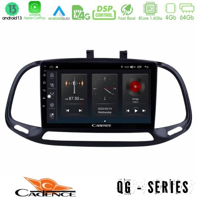 Cadence QG Series 8Core Android13 4+64GB Fiat Doblo 2015-2022 Navigation Multimedia Tablet 9