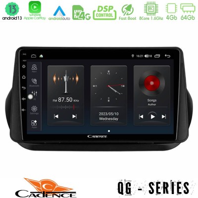 Cadence QG Series 8Core Android13 4+64GB Fiat Fiorino/Citroen Nemo/Peugeot Bipper Navigation Multimedia Tablet 9