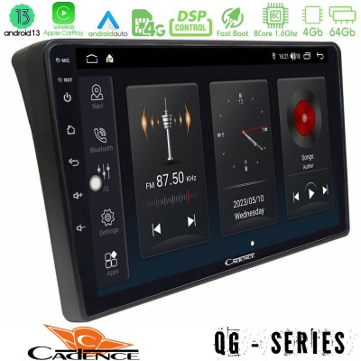 Cadence QG Series 8Core Android13 4+64GB Fiat Ducato/Citroen Jumper/Peugeot Boxer Navigation Multimedia Tablet 9