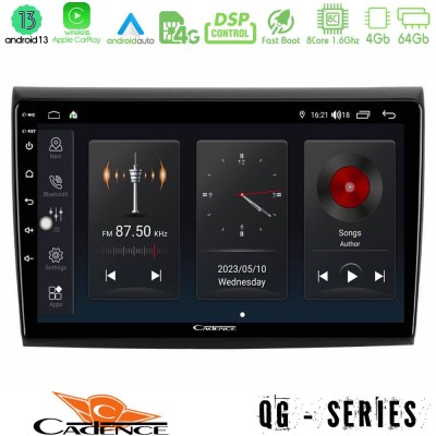 Cadence QG Series 8Core Android13 4+64GB Fiat Bravo Navigation Multimedia Tablet 9