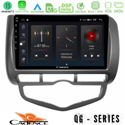 Cadence QG Series 8Core Android13 4+64GB Honda Jazz 2002-2008 (Auto A/C) Navigation Multimedia Tablet 9