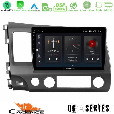 Cadence QG Series 8Core Android13 4+64GB Honda Civic 2006-2011 Navigation Multimedia Tablet 9