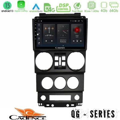 Cadence QG Series 8Core Android13 4+64GB Jeep Wrangler 2008-2010 Navigation Multimedia Tablet 9