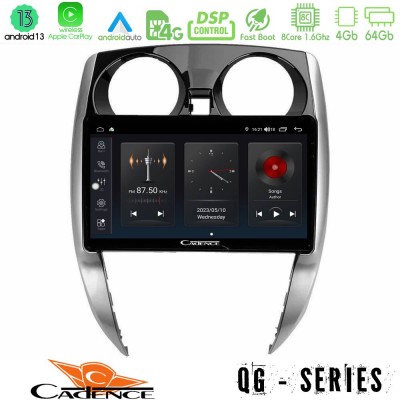 Cadence QG Series 8Core Android13 4+64GB Nissan Note 2013-2018 Navigation Multimedia Tablet 10