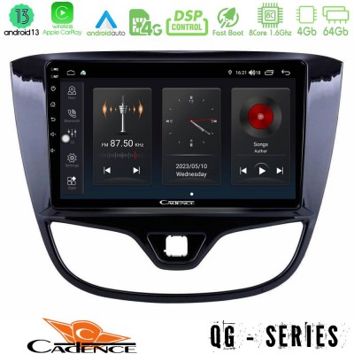 Cadence QG Series 8Core Android13 4+64GB Opel Karl 2017-2019 Navigation Multimedia Tablet 9