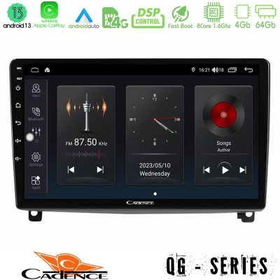 Cadence QG Series 8Core Android13 4+64GB Peugeot 407 Navigation Multimedia Tablet 9