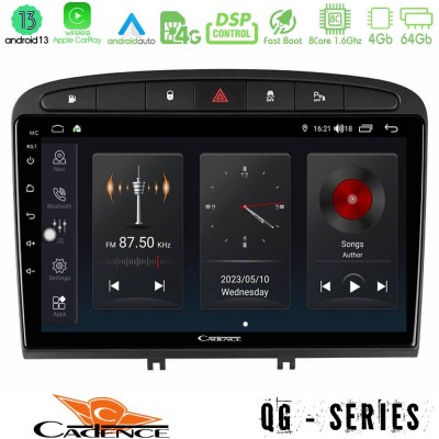 Cadence QG Series 8Core Android13 4+64GB Peugeot 308/RCZ Navigation Multimedia Tablet 9