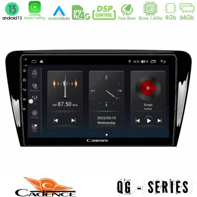 Cadence QG Series 8Core Android13 4+64GB Skoda Octavia 7 Navigation Multimedia Tablet 10