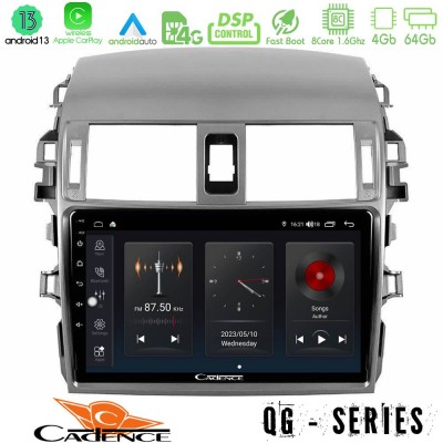 Cadence QG Series 8Core Android13 4+64GB Toyota Corolla 2008-2010 Navigation Multimedia Tablet 9