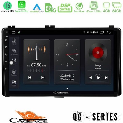 Cadence QG Series 8Core Android13 4+64GB Toyota Corolla/Auris 2017-2019  Navigat-ion Multimedia Tablet 9