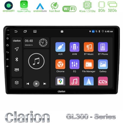 Clarion GL300 Series 4Core Android11 2+32GB Navigation Multimedia Tablet 9