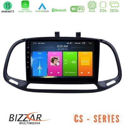Bizzar CS Series 4Core Android13 2+32GB Fiat Doblo 2015-2022 Navigation Multimedia Tablet 9