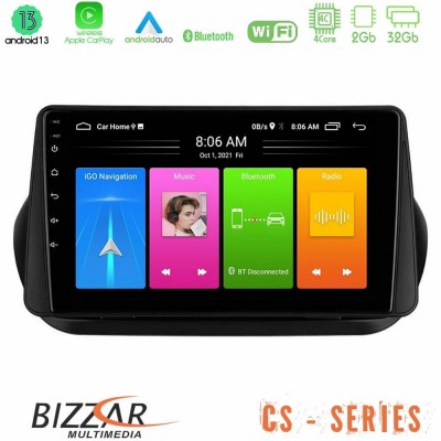 Bizzar CS Series 4Core Android13 2+32GB Fiat Fiorino/Citroen Nemo/Peugeot Bipper Navigation Multimedia Tablet 9