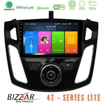 Bizzar 4T Series Ford Focus 2012-2018 4Core Android13 2+32GB Navigation Multimedia Tablet 9