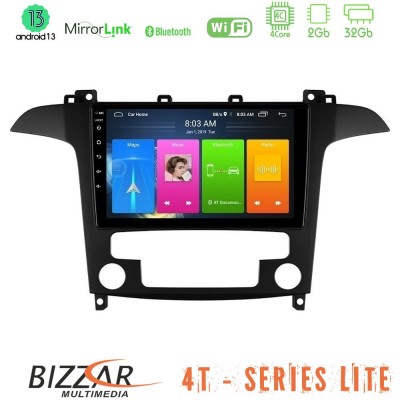 Bizzar 4T Series Ford S-Max 2006-2012 4Core Android13 2+32GB Navigation Multimedia Tablet 9