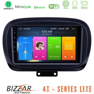 Bizzar 4T Series Fiat 500X 4Core Android13 2+32GB Navigation Multimedia Tablet 9