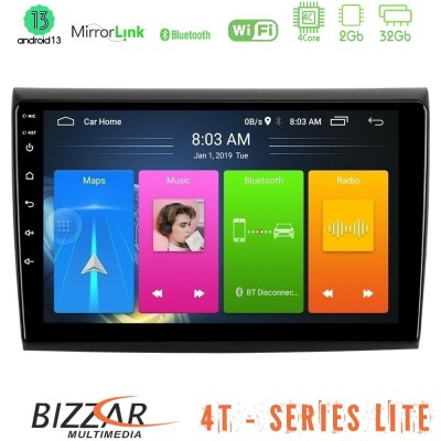 Bizzar 4T Series Fiat Bravo 4Core Android13 2+32GB Navigation Multimedia Tablet 9