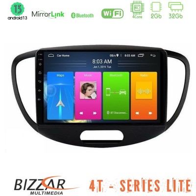 Bizzar 4T Series Hyundai i10 2008-2014 4Core Android13 2+32GB Navigation Multimedia Tablet 9