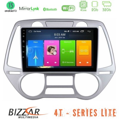 Bizzar 4T Series Hyundai i20 2009-2012 Auto A/C 4Core Android13 2+32GB Navigation Multimedia Tablet 9