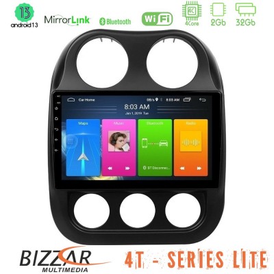 Bizzar 4T Series Jeep Compass 2010-2016 4Core Android13 2+32GB Navigation Multimedia Tablet 9