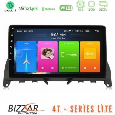 Bizzar 4T Series Mercedes C Class W204 4Core Android13 2+32GB Navigation Multimedia Tablet 9