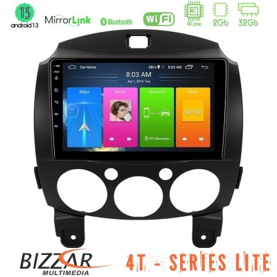 Bizzar 4T Series Mazda 2 2008-2014 4Core Android13 2+32GB Navigation Multimedia Tablet 9