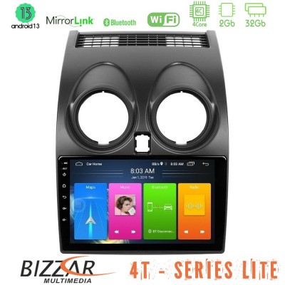 Bizzar 4T Series Nissan Qashqai J10 4Core Android13 2+32GB Navigation Multimedia Tablet 9