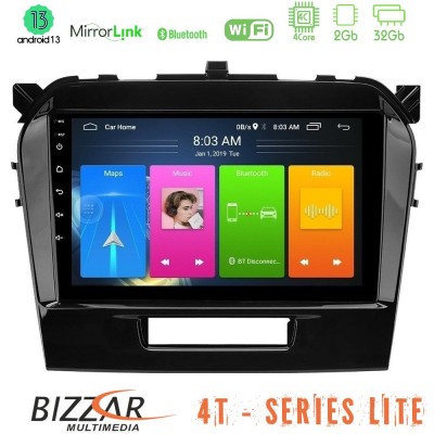 Bizzar 4T Series Suzuki Vitara 2015-2021 4Core Android13 2+32GB Navigation Multimedia Tablet 9