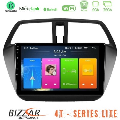 Bizzar 4T Series Suzuki SX4 S-Cross 4Core Android13 2+32GB Navigation Multimedia Tablet 9