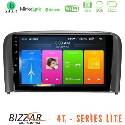 Bizzar 4T Series Volvo S80 1998-2006 4Core Android13 2+32GB Navigation Multimedia Tablet 9