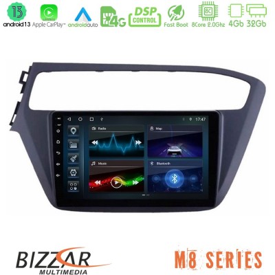 Bizzar M8 Series Hyundai i20 2018-2020 8core Android13 4+32GB Navigation Multimedia Tablet 9