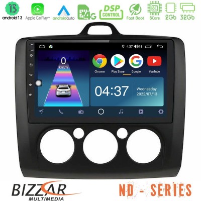 Bizzar ND Series 8Core Android13 2+32GB Ford Focus Manual AC Navigation Multimedia Tablet 9