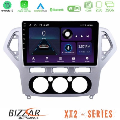 Bizzar XT2 Series 4Core Android13 2+32GB Ford Mondeo 2007-2010 Manual A/C Navigation Multimedia Tablet 10