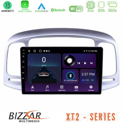 Bizzar XT2 Series 4Core Android13 2+32GB Hyundai Accent 2006-2011 Navigation Multimedia Tablet 9