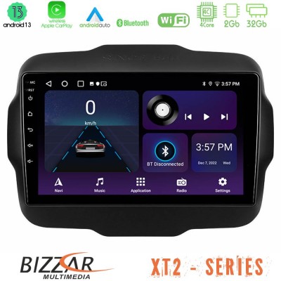 Bizzar XT2 Series 4Core Android13 2+32GB Jeep Renegade 2015-2019 Navigation Multimedia Tablet 9