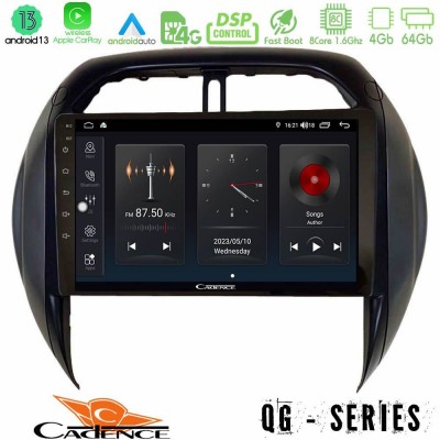 Cadence QG Series 8Core Android13 4+64GB Toyota RAV4 2001-2005 (Auto A/C) Navigation Multimedia Tablet 9