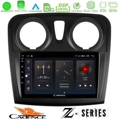 Cadence Z Series Dacia Dokker 2014-2021 8core Android12 2+32GB Navigation Multimedia Tablet 9